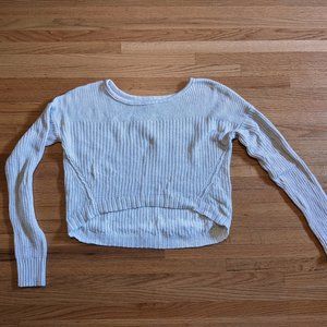 American Eagle Crop Sweater - Cream with Silver